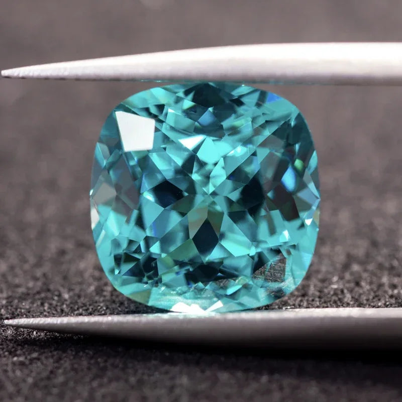 Paraiba - Square Cushion Cut -Lab-Grown