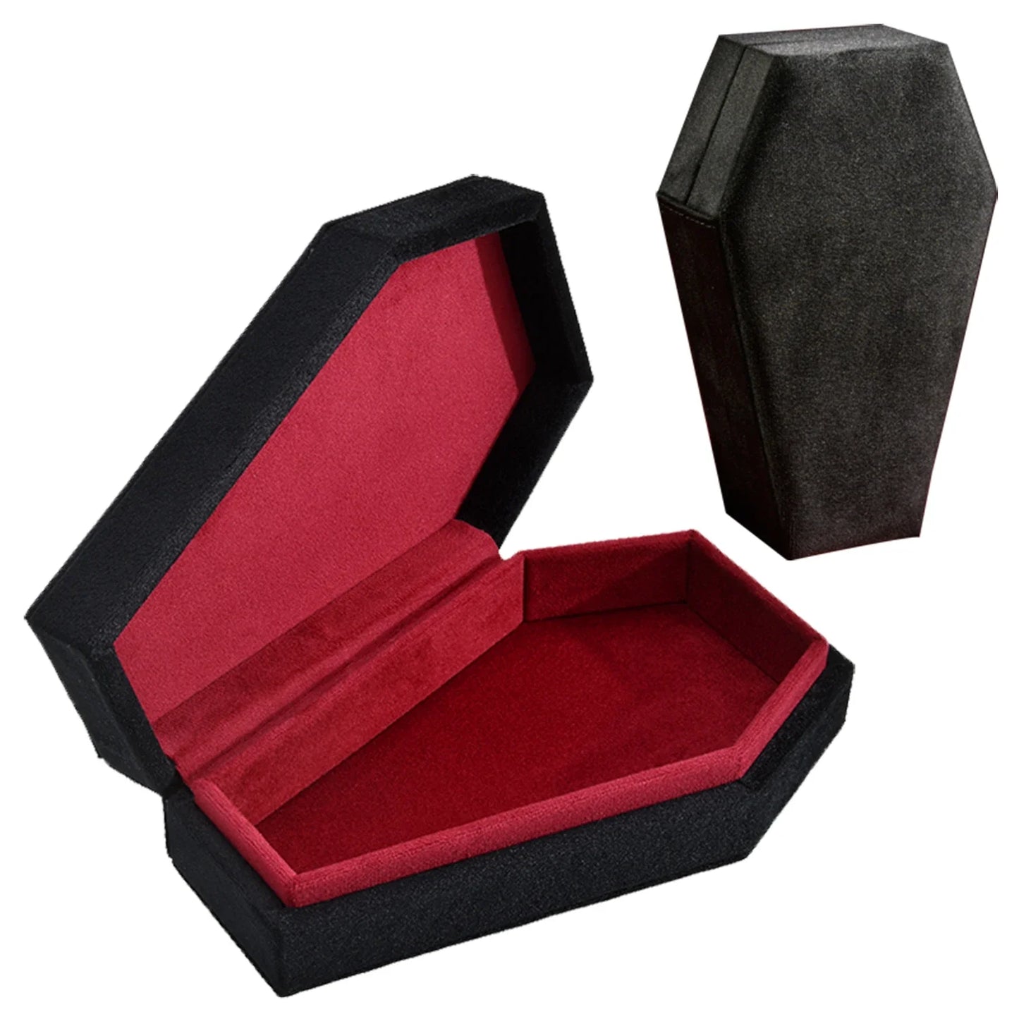 Handmade Gothic Velvet Coffin-Shaped Jewelry Box