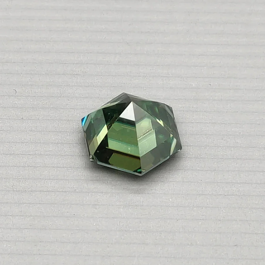 Hex Cut - Green Moissanite