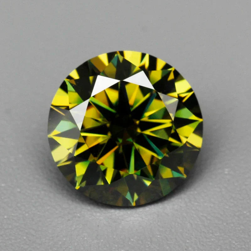 Olive Moissanite Brilliant-Cut