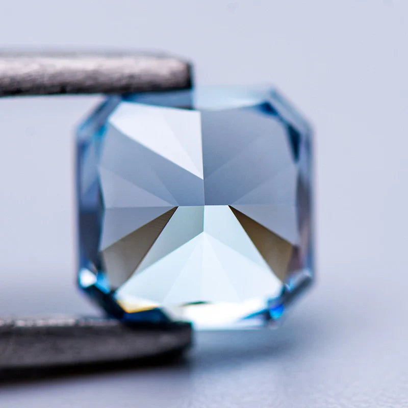 Blue Asscher - Cubic Zirconia