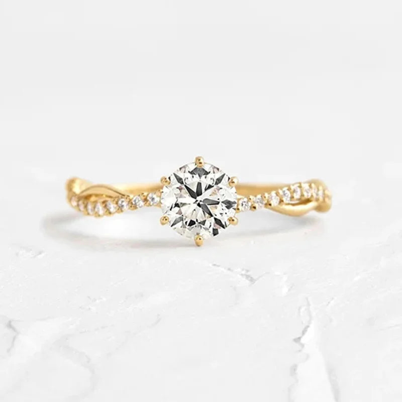 Gold plated Brilliant Cut Zircon Ring