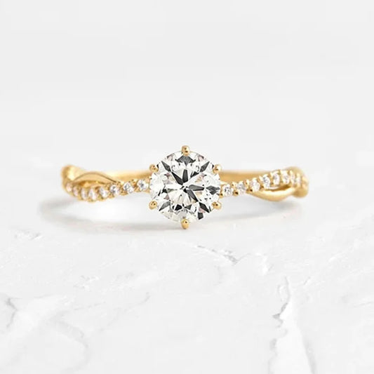 Gold plated Brilliant Cut Zircon Ring