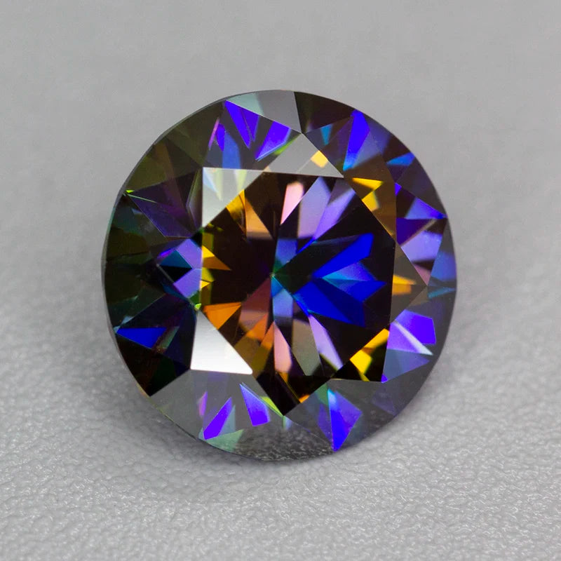 Rainbow Purple Round Moissanite Stones