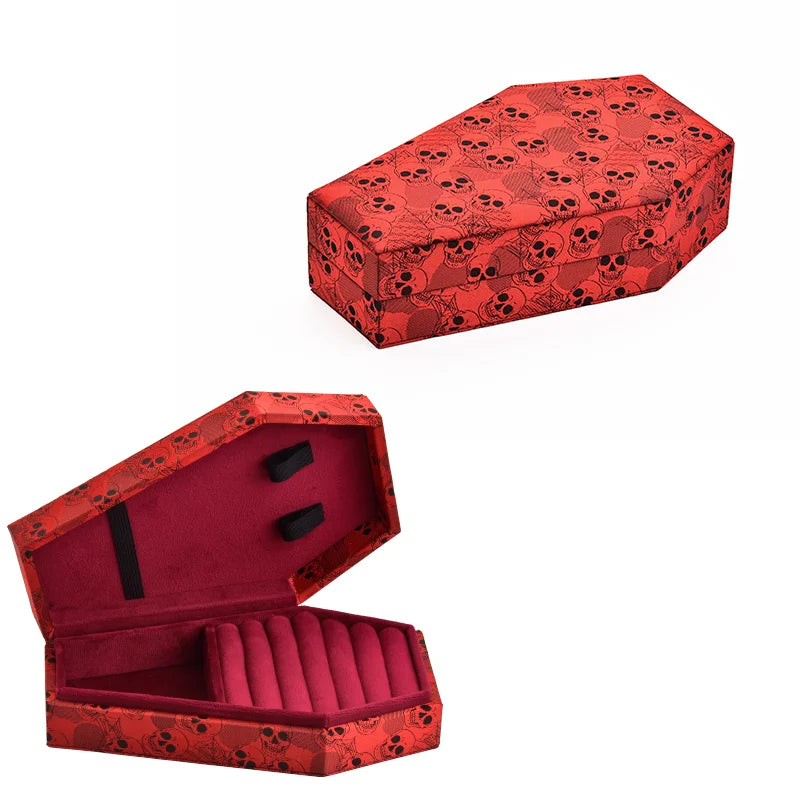 Handmade Gothic Velvet Coffin-Shaped Jewelry Box