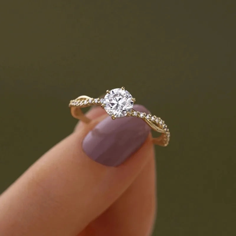 Gold plated Brilliant Cut Zircon Ring