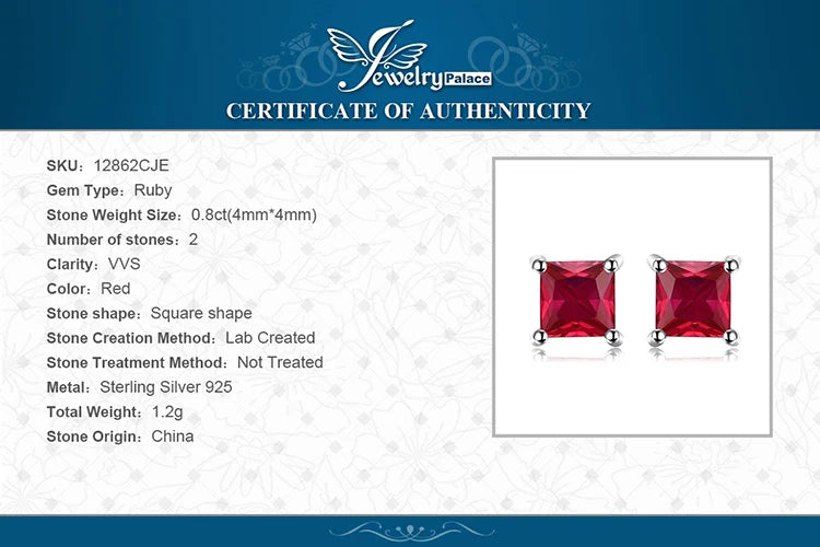 Birthstone-Square-Cut Stud Earrings