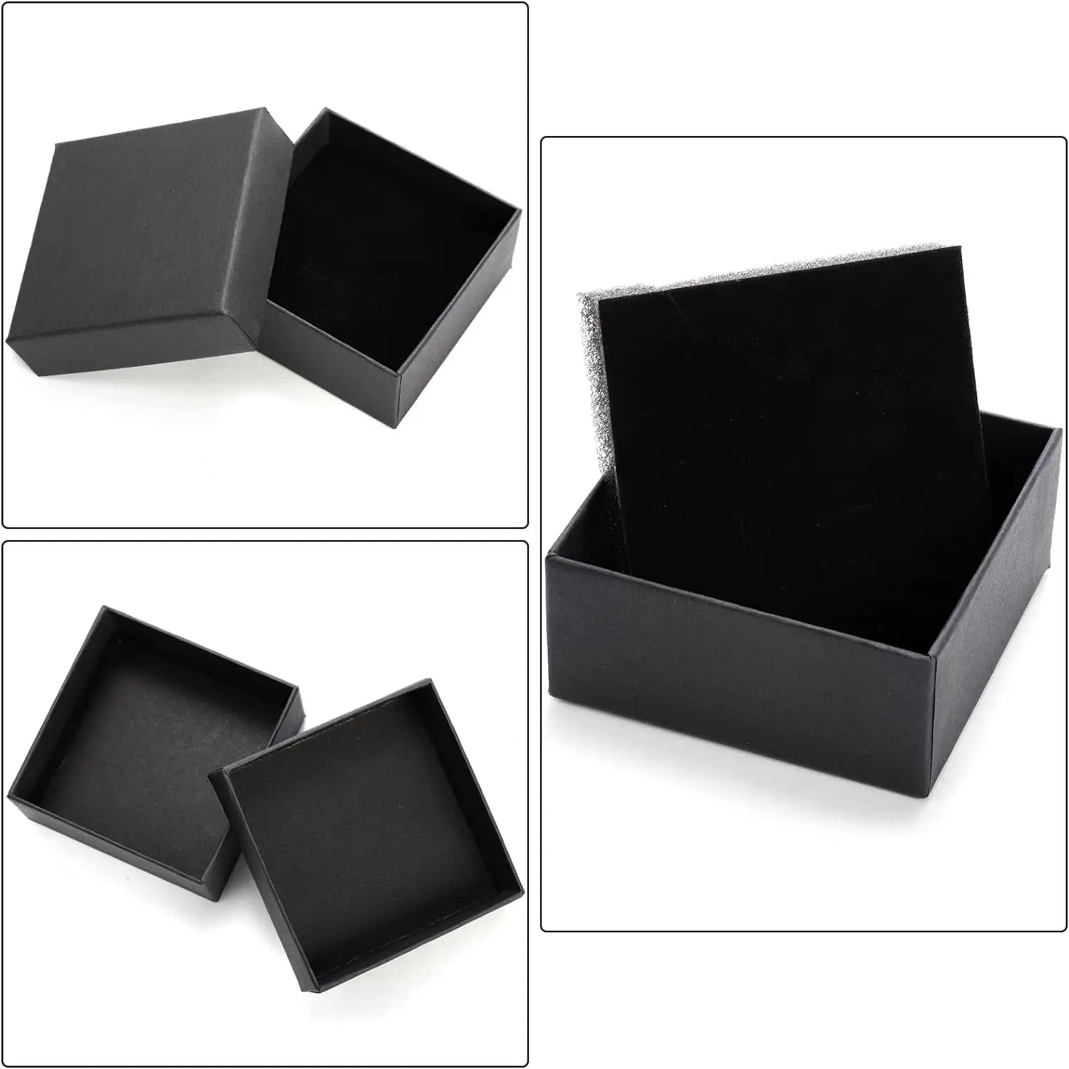 Set of 32 Black Necklace and Ring Storage Boxes