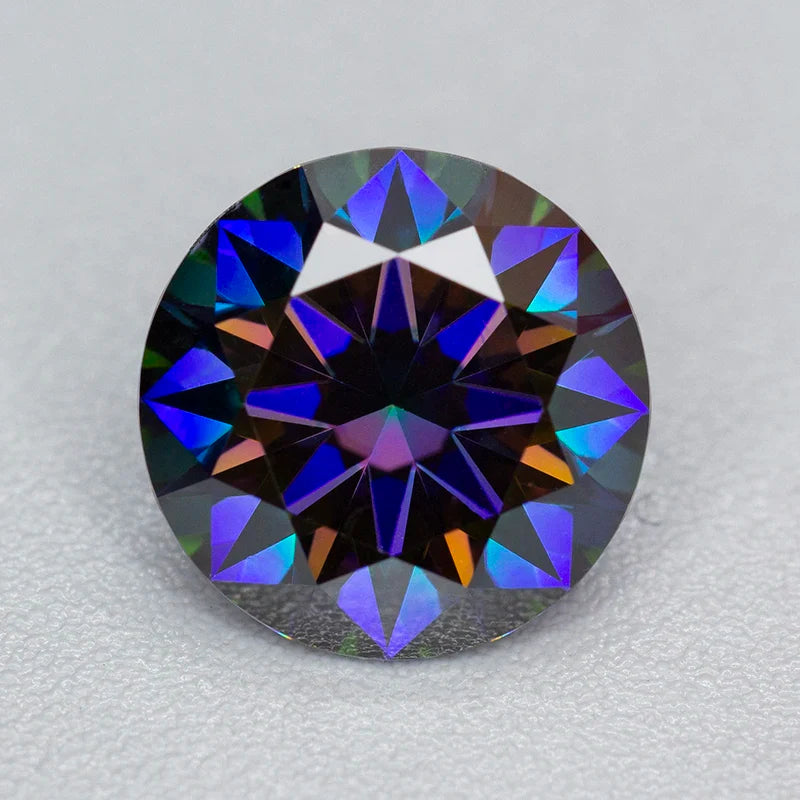 Rainbow Purple Round Moissanite Stones