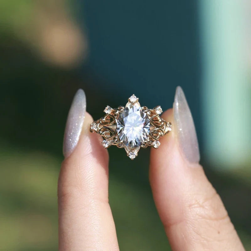 Classic Geometric Mood Tracker Ring-Marquise Zirconia