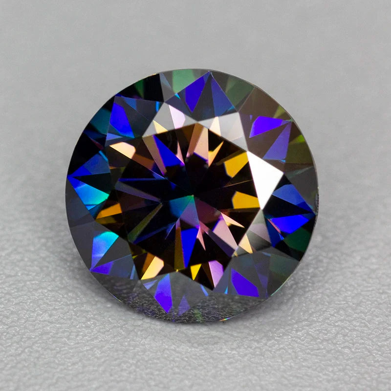 Rainbow Purple Round Moissanite Stones