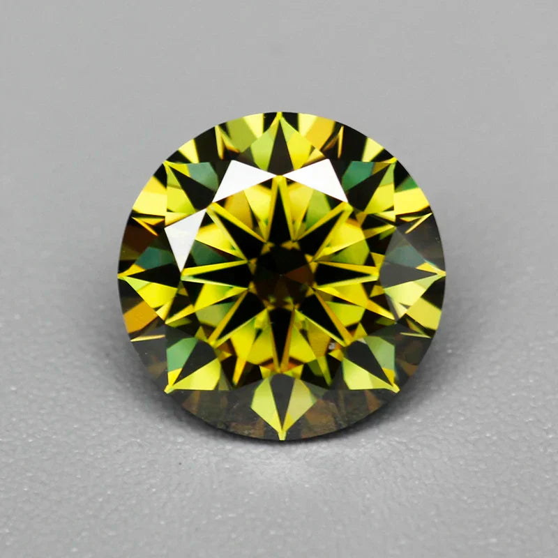 Olive Moissanite Brilliant-Cut