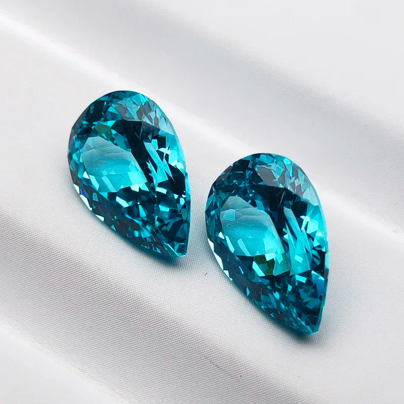 Lab Grown Paraiba Pear Cut