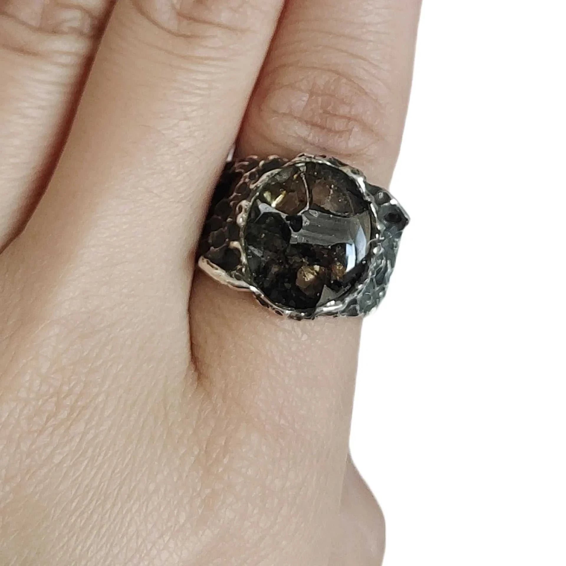 8.4g Seymchan Pallasite Meteorite Ring for Men