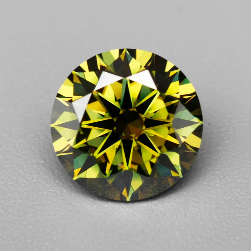 Olive Moissanite Brilliant-Cut