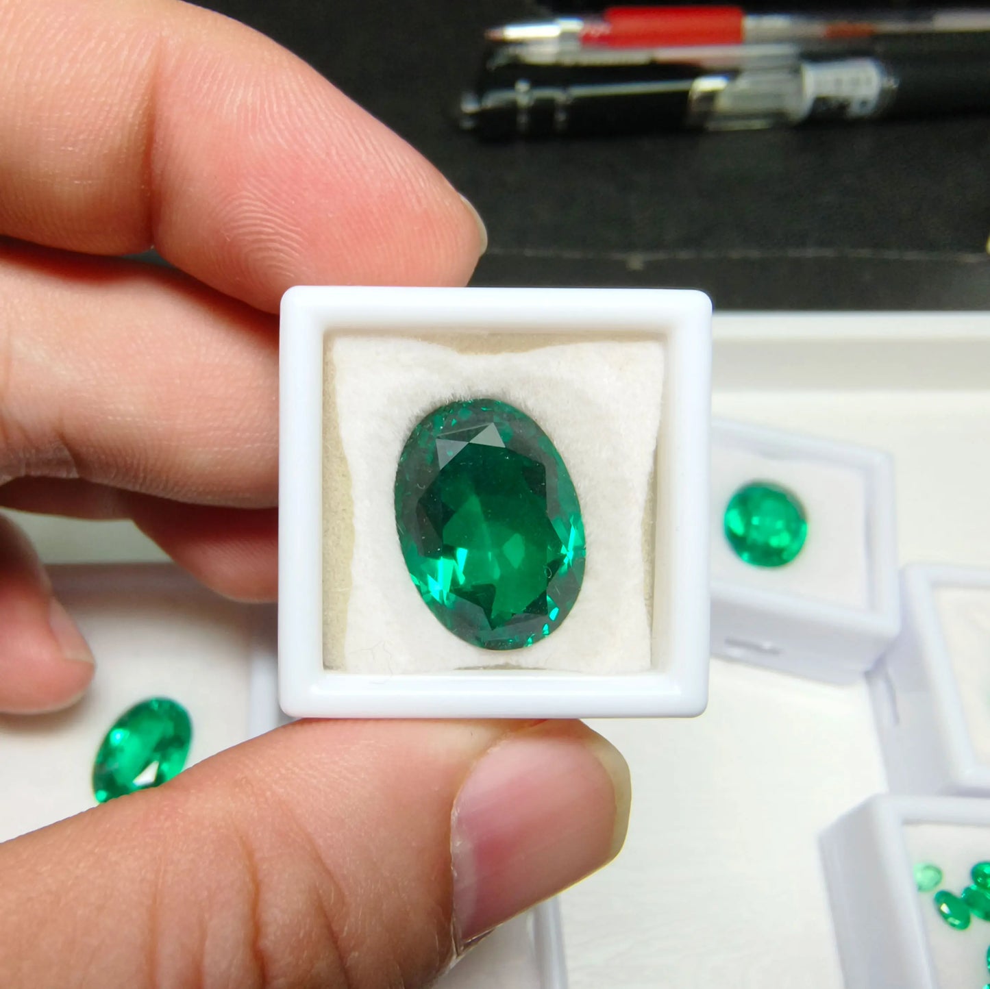 Colombian Emerald Oval Cut Lab Grown