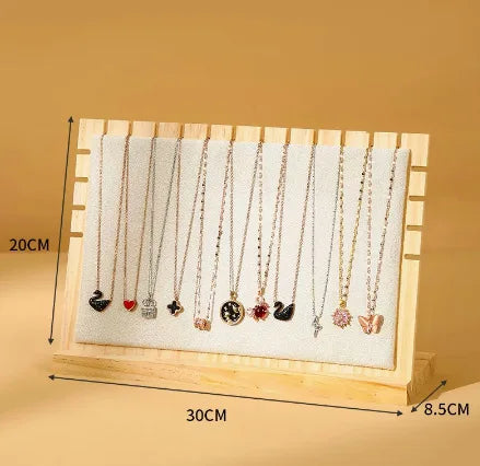 Padded Bamboo Necklace Display Rack