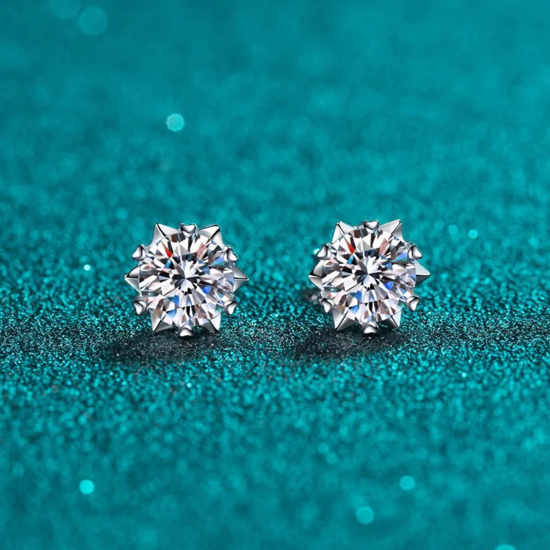 Sterling Silver Snowflake Stud Earrings