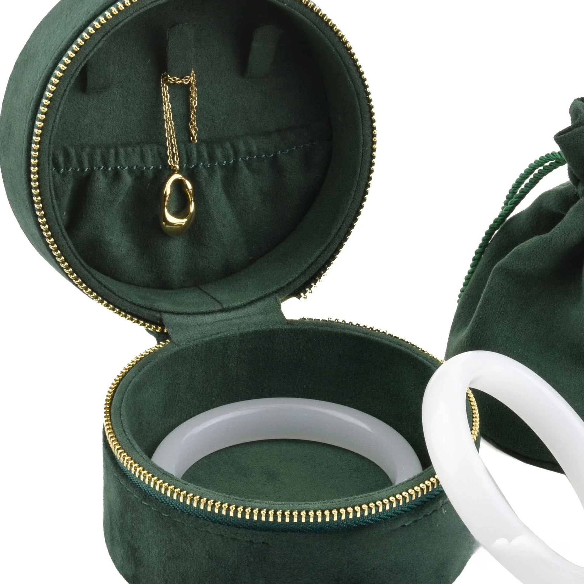 Round Velvet Storage Box