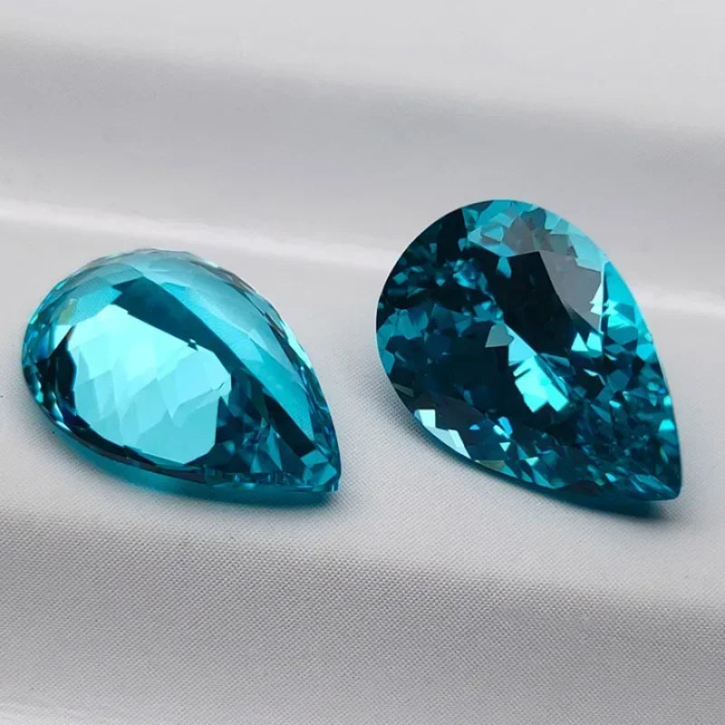 Lab Grown Paraiba Pear Cut