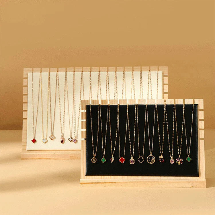 Padded Bamboo Necklace Display Rack