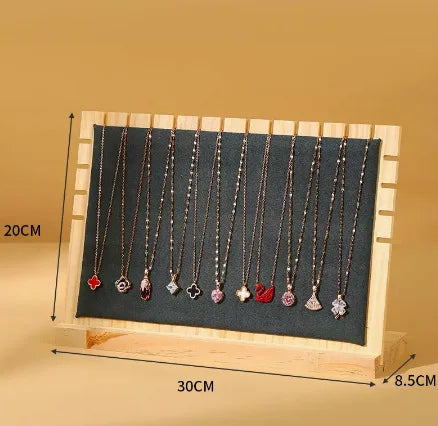 Padded Bamboo Necklace Display Rack