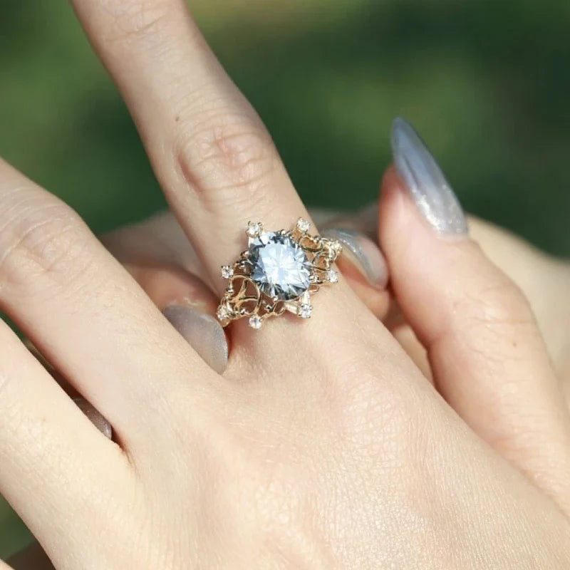 Classic Geometric Mood Tracker Ring-Marquise Zirconia