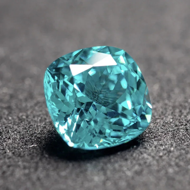 Paraiba - Square Cushion Cut -Lab-Grown