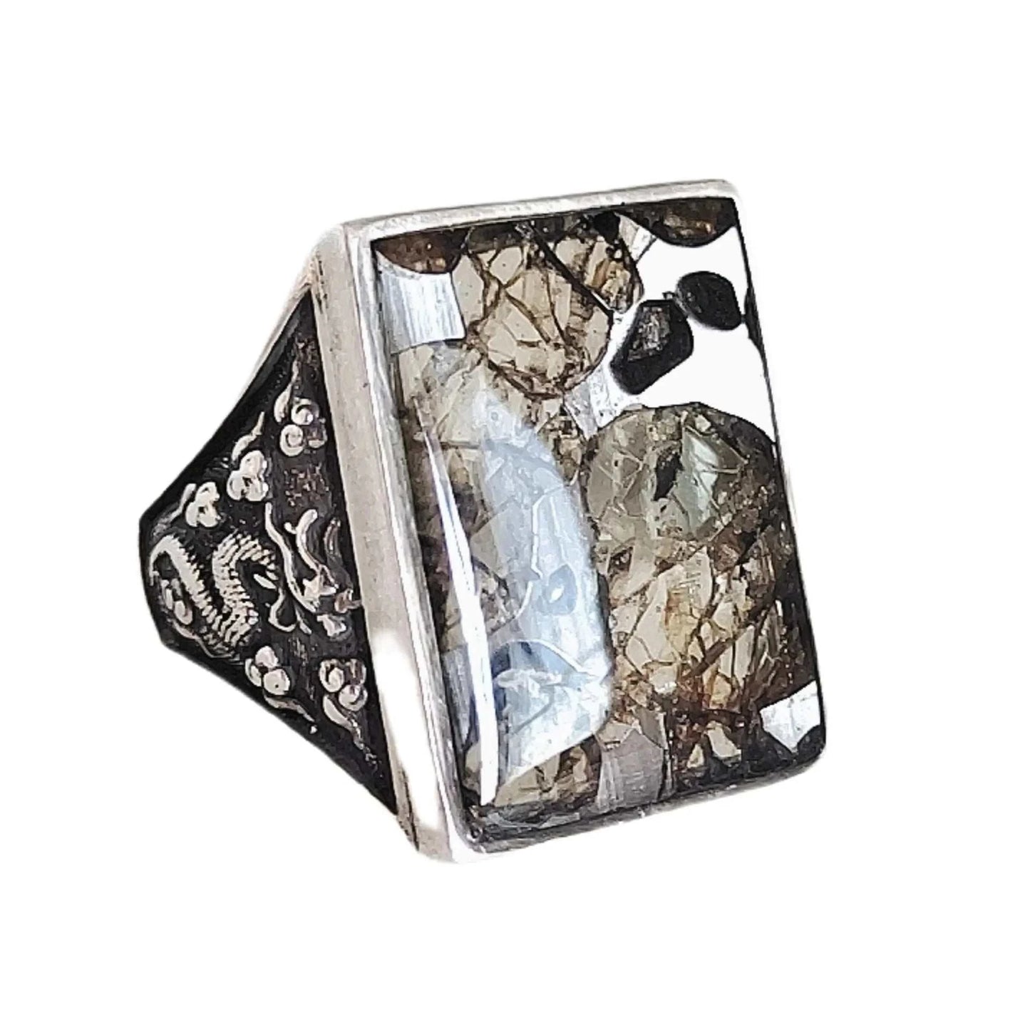 6.9g Seymchan Pallasite Meteorite ring for Men