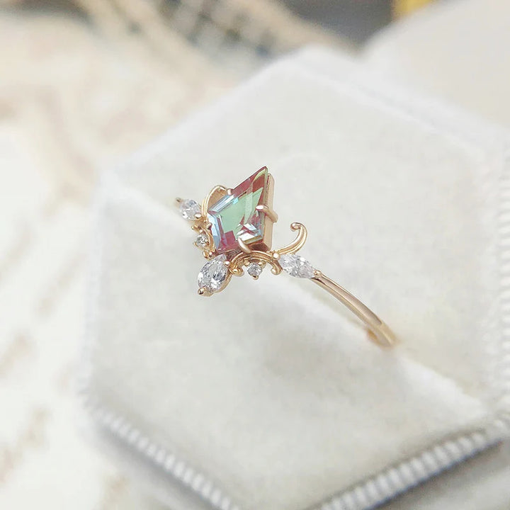 Vintage Alexandrite Crown Ring | 925 Sterling Silver
