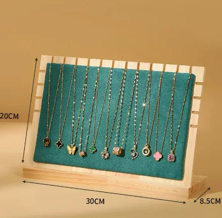 Padded Bamboo Necklace Display Rack