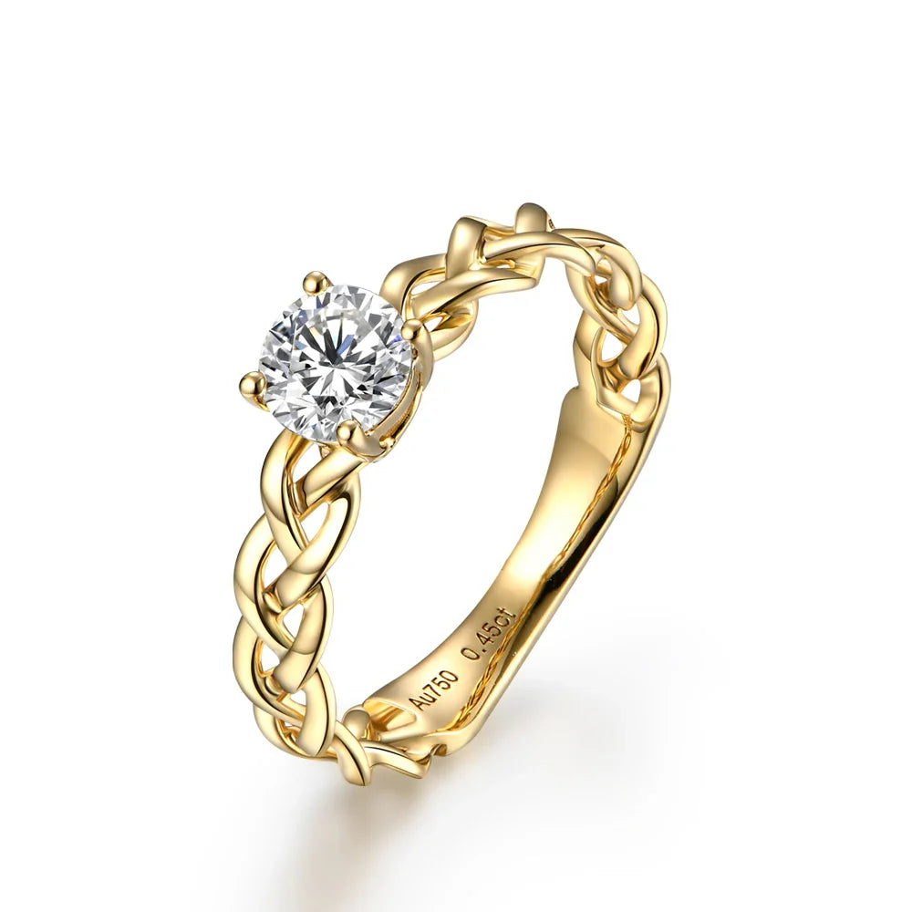 Timeless Moissanite Engagement Ring 18K Gold