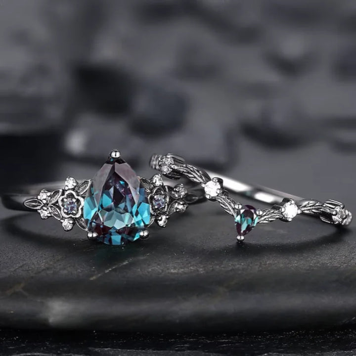 Luxury Gunmetal Cubic Zircon Ring