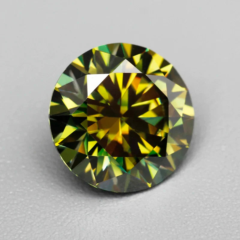 Olive Moissanite Brilliant-Cutt