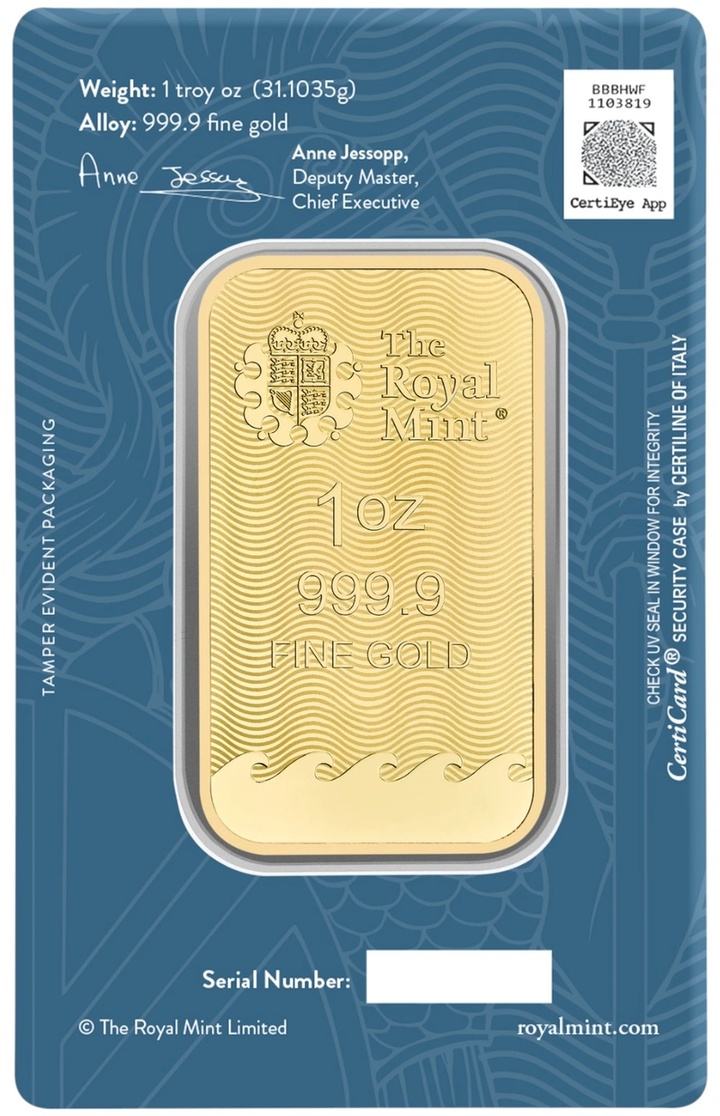 Royal Mint Britannia Gold Bar - Various sizes [NEW]
