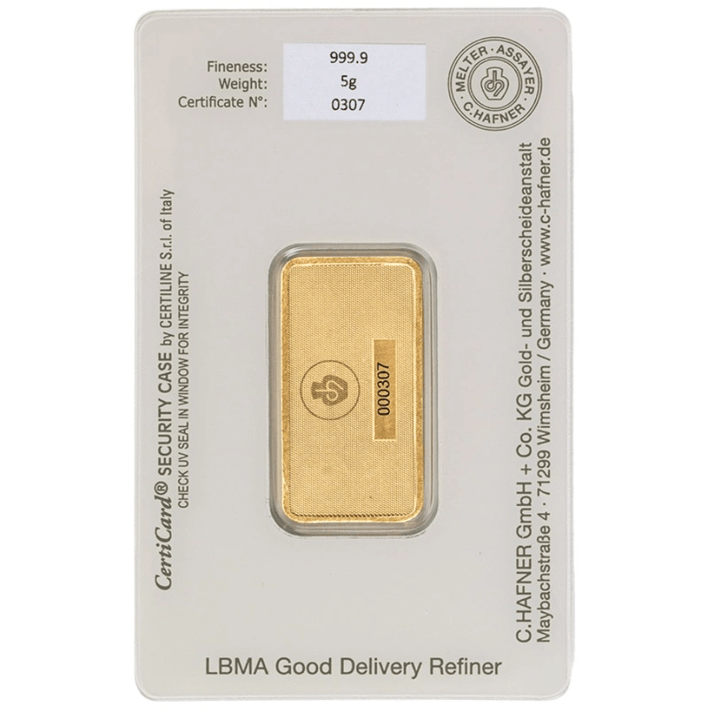 C. Hafner Gold bar - Various sizes