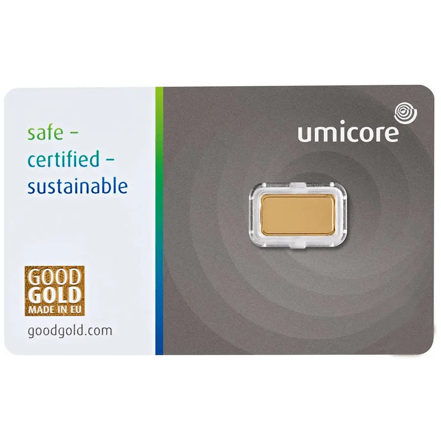 Umicore Gold Bar – .9999 Fine Gold (Sealed or Cast)