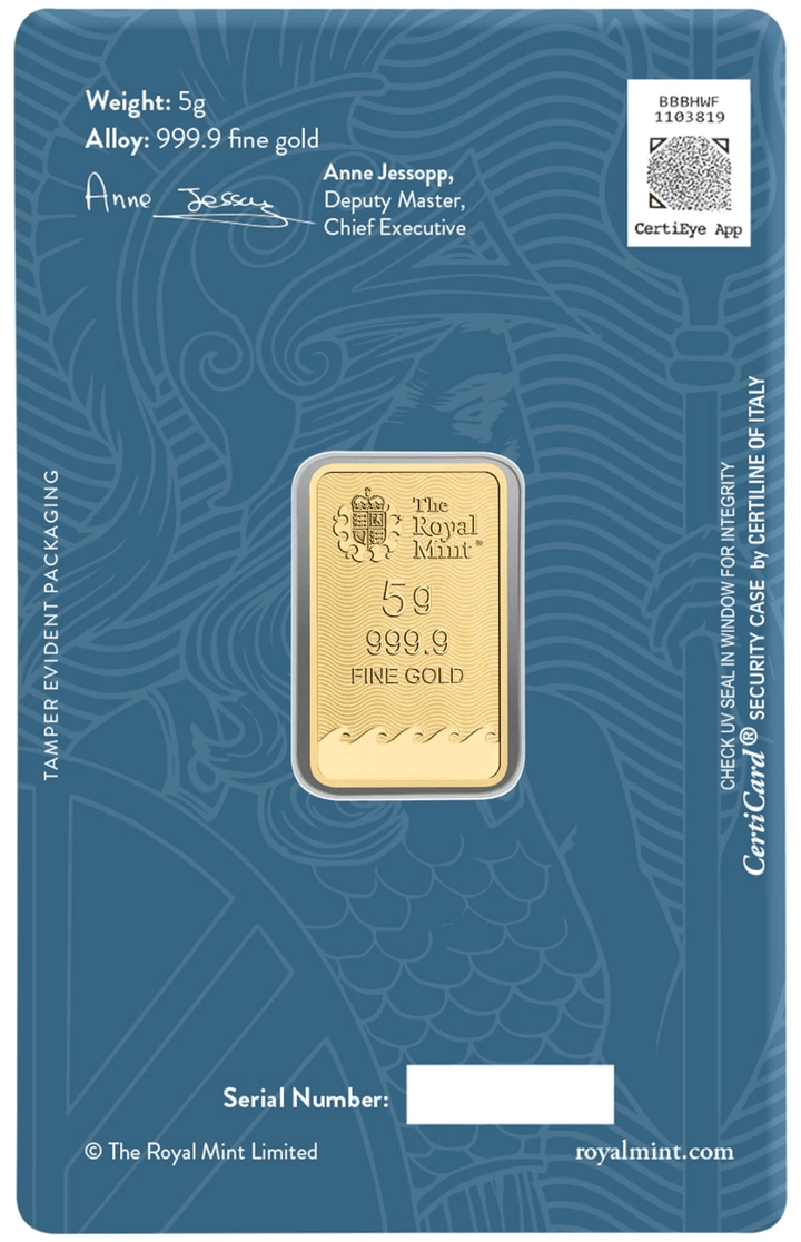 Royal Mint Britannia Gold Bar - Various sizes [NEW]