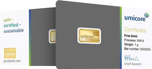 Umicore Gold Bar – .9999 Fine Gold (Sealed or Cast)