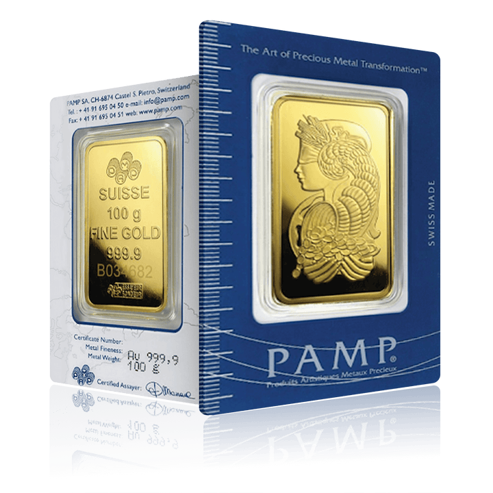 PAMP Suisse Lady Fortuna 24K Gold Bar – Classic Blister Packaging