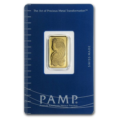 PAMP Suisse Lady Fortuna 24K Gold Bar – Classic Blister Packaging