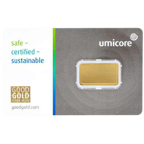 Umicore Gold Bar – .9999 Fine Gold (Sealed or Cast)